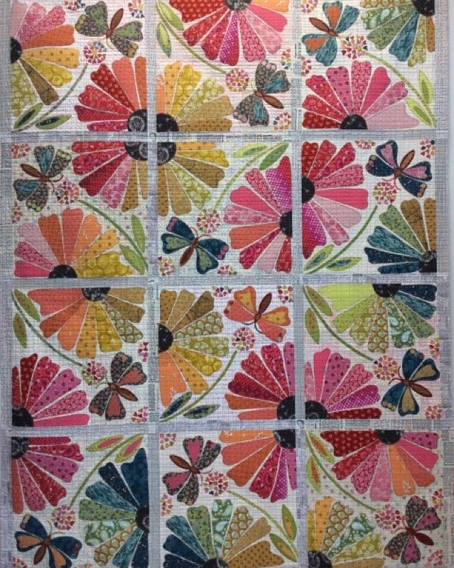 Garden Party Collage Quilt Pattern Laura Heine Fiberworks Etsy