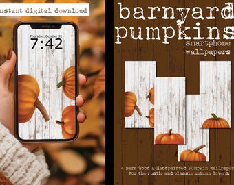 Barnyard Pumpkins Smartphone Wallpapers