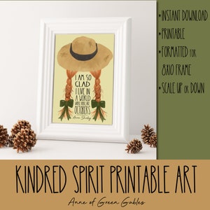 Kindred Spirit Watercolor Art - Anne of Green Gables - Instant Download - Printable