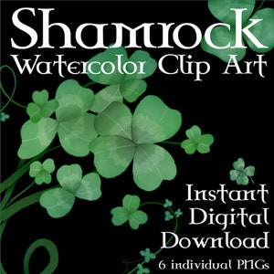 Irish Shamrock Clip Art - Instant Download