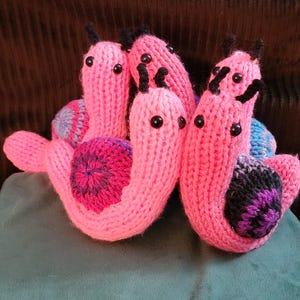 knitted plushie pride snails amigurumi LGBT stuffed animal