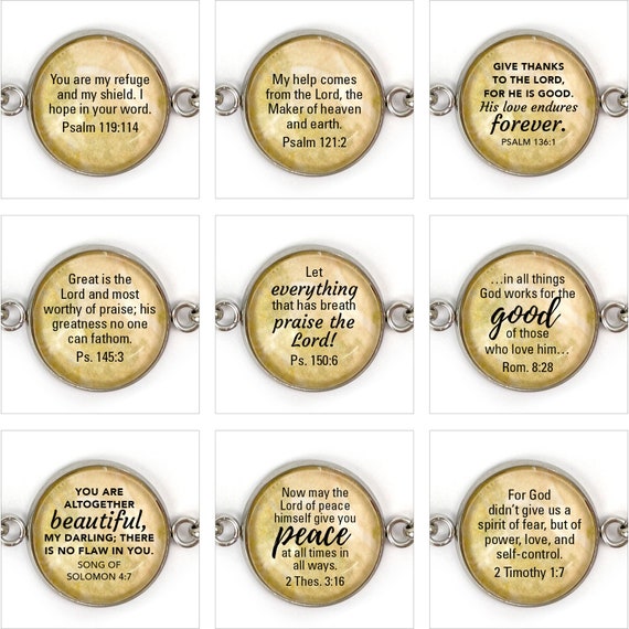 Praise the Lord! Psalms Scripture Bulk Charms for Jewelry Making