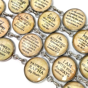 Delight Yourself in the Lord Scripture Bracelet Psalm 37:4-6 Glass Charm Stainless Steel Bible Verse Bracelet, 7.58.75 image 7