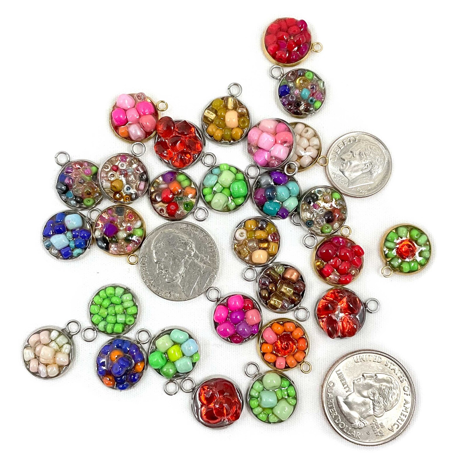 Bulk Assorted Colorful Bead Charms for Jewelry Making 12mm Etsy