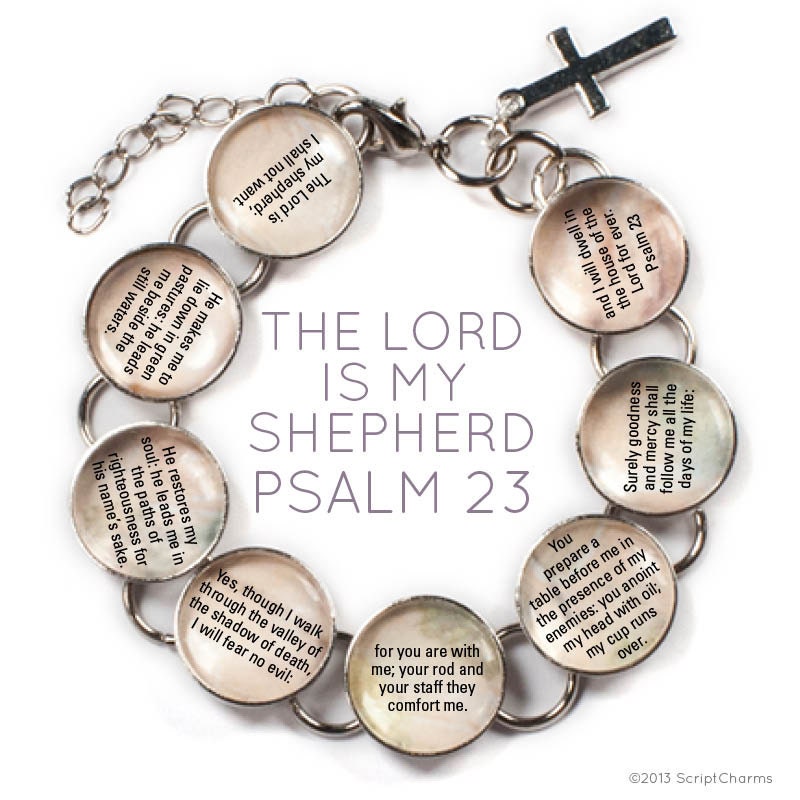 Lord is my Shepherd Pendant Necklace Stainless Steel Psalm 23 Bible Inspiration