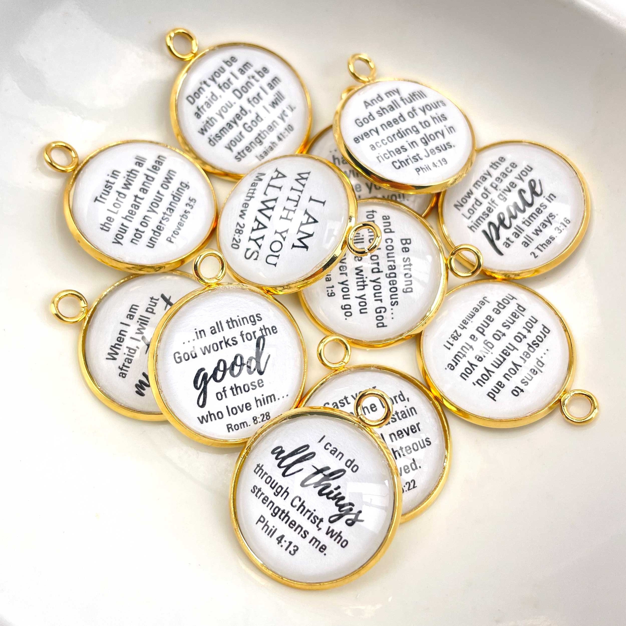 Praise the Lord! Psalms Scripture Bulk Charms for Jewelry Making