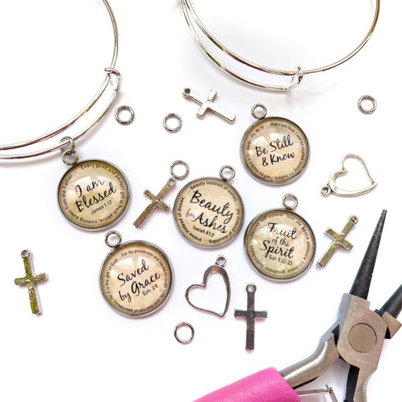 5-pack Scripture Charm Bangle Bracelet Making Kit DIY -  Canada