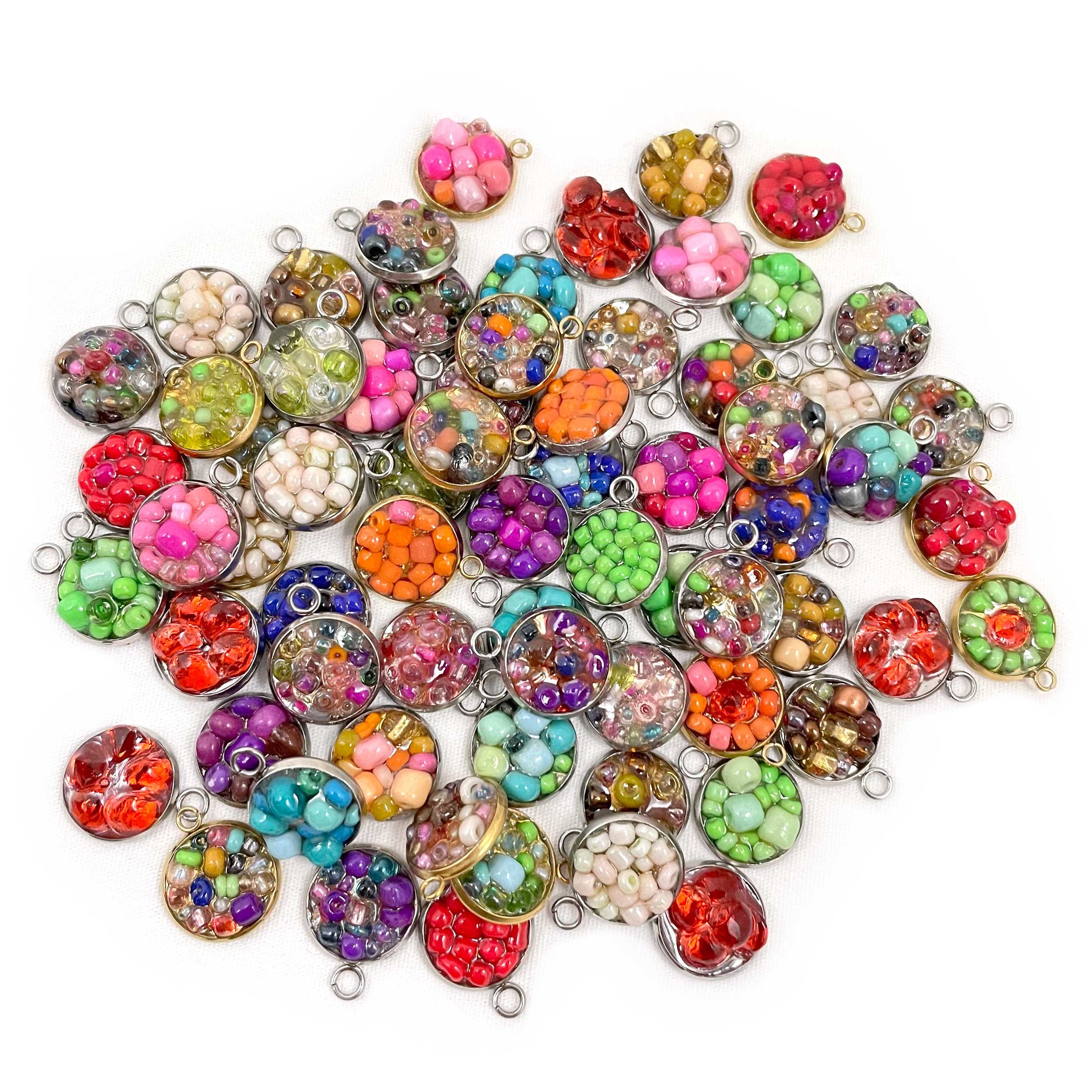 Bulk Assorted Colorful Bead Charms for Jewelry Making 12mm Etsy