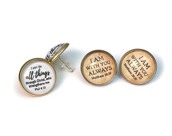 Faith & Scriptures Stud Earrings – 12 Designs!