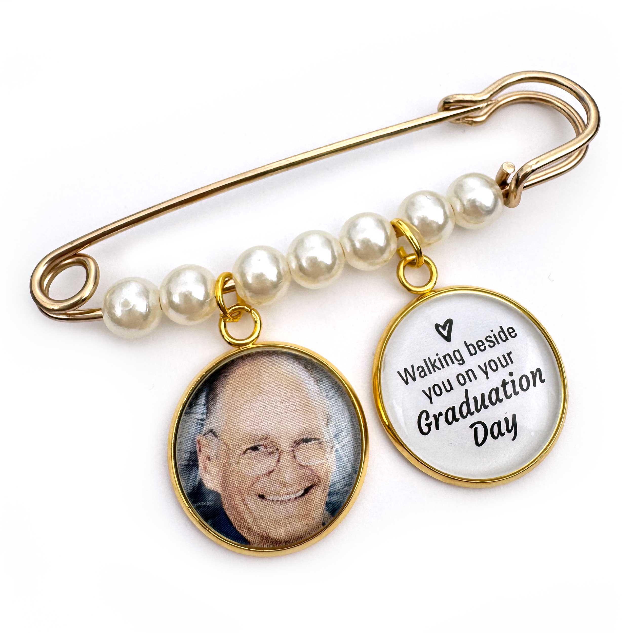 Graduation Brooches Personalized Graduation & Memorial Brooch Pin With Photo Charms and ...