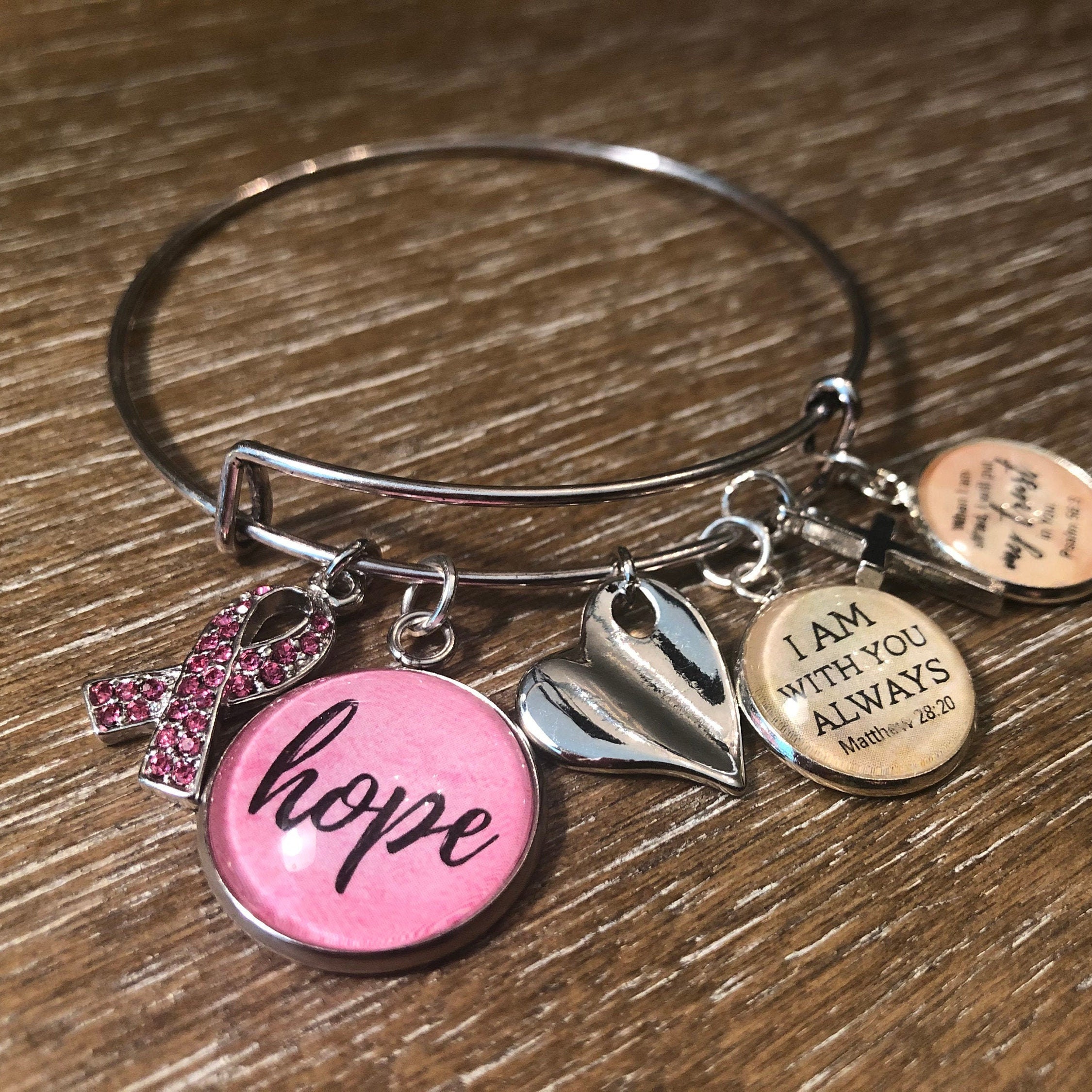 Pink Hope Charms for Jewelry Making 16 or 20mm Silver Gold Etsy