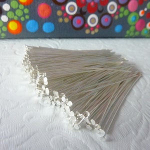 200 pce Bright Silver Tone Straight Head Pins 50mm Long Jewellery Making Earrings