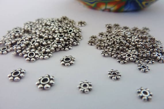 TINY DAISY Spacer 4mm Beads Jewellery Making FINDINGS Assorted Colours