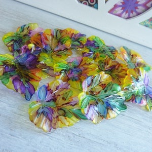 Leaf Beads Hand Painted 12pcs Multi-Colours 24x22mm Jewellery Making Craft