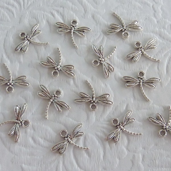 Dragonfly Charms 15mm x 18mm  Antique Silver 20 pieces Jewellery Making Craft