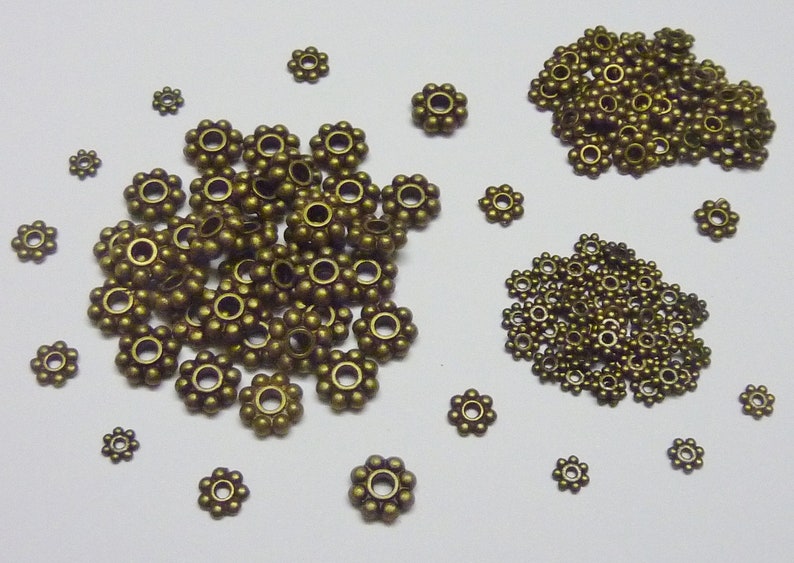 100 pce Metal Antique Bronze Daisy Spacer Beads 8mm Jewellery Making Craft