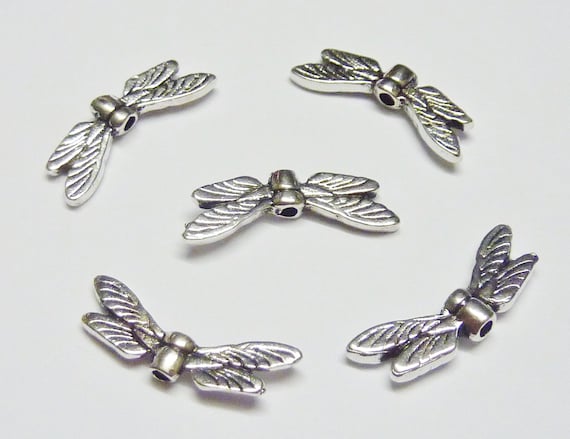Craft Charm Spacer Beads Angel Fairy Wings Making Craft Antique Silver Tone