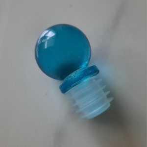 Glass Bottle Jar Stopper Aqua 1 1/4&quot; with 3/4&quot; Opening