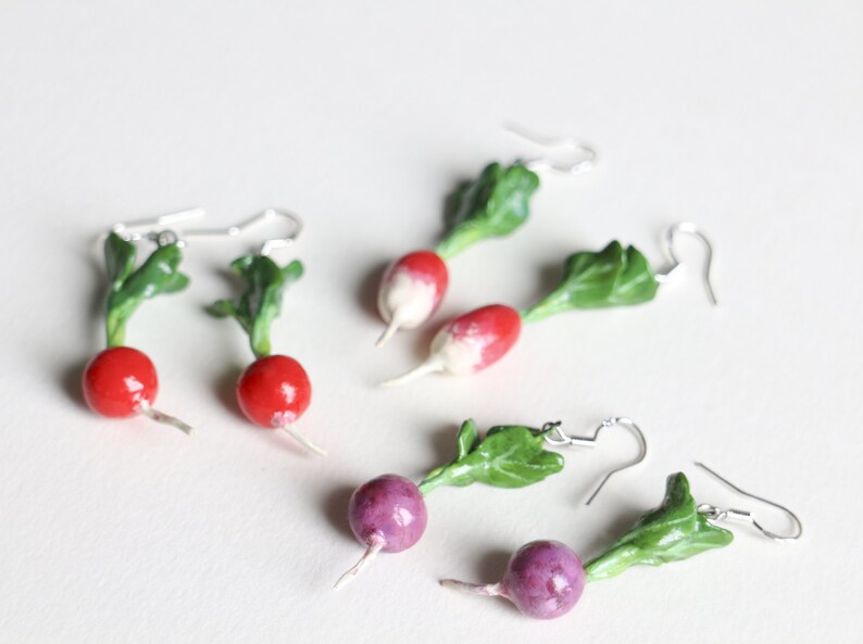 Radish Earrings 925 Sterling Silver Finish Choose From 3 Etsy