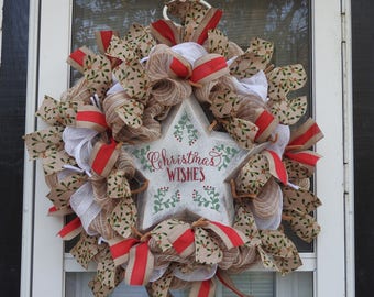 Rustic Christmas Wishes Wreath