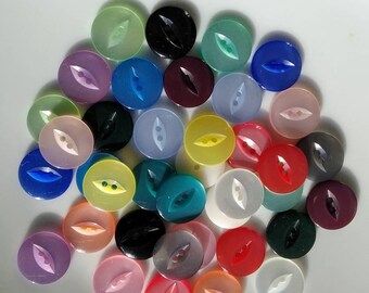 Size 18 20 x Fisheye Buttons 31 11mm Grey -