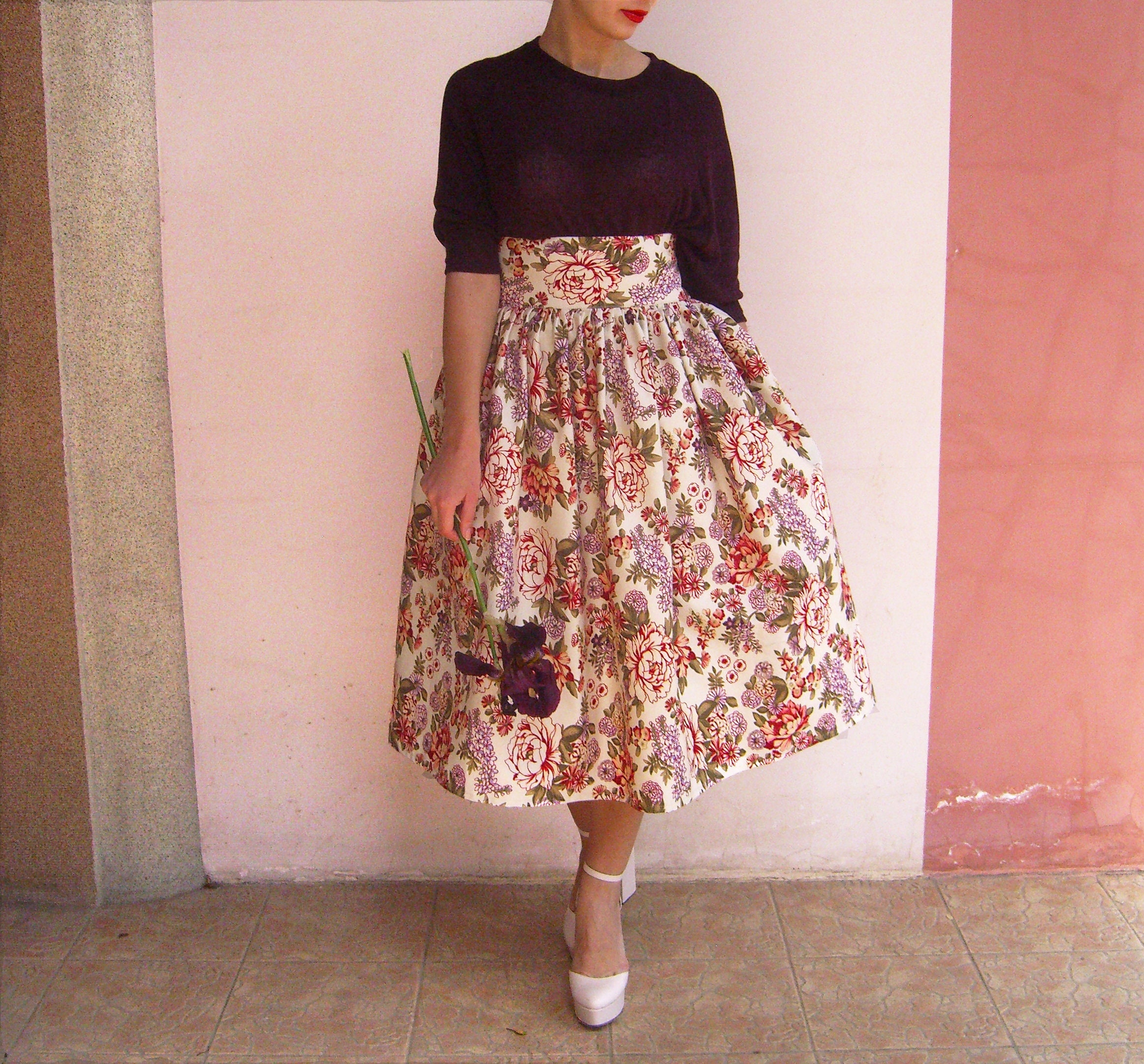 plus size floral skirts