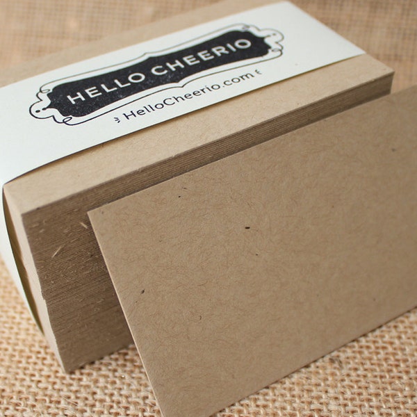 Thick Speckled Kraft Blank Business Cards: Set of 100