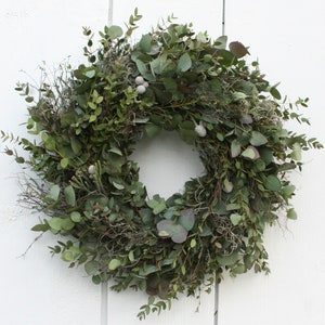 FRI-Collection door wreath spring wreath wreath eucalyptus and thyme freshly tied eucalyptus wreath in 3 sizes