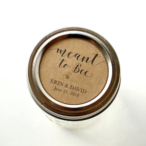2" Meant to Bee Round Sticker Label Tags - Custom Wedding Favor Stickers & Gift Labels - Meant to Bee Kraft