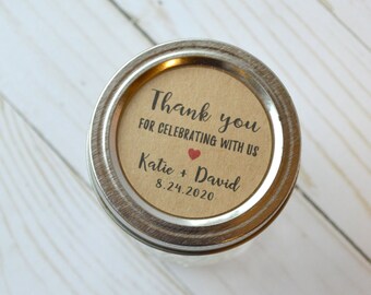 2" Kraft Brown Round Sticker Label Tags - Custom Gift Tags - Bedankt voor het vieren met ons