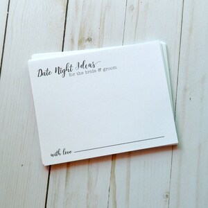 Datum nacht kaarten, Advieskaarten voor bruiloften of bruids douche, datum nacht ideeën-gedrukte 4,25 x 5,5 kaart