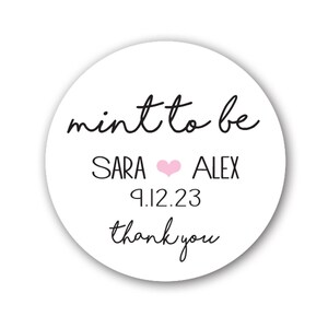 Mint to Be Glossy Label Tags  - Custom Wedding Favor & Gift Tags - 1.25, 1.5, 2 inch available, Mint to Be SS