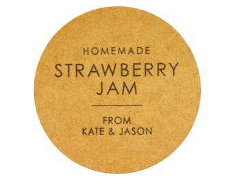 Jam Labels, Stickers, Jam labels, Jelly Labels, Honey Labels, Made with love, Modern, 1.5 inch, 2 inch or 2.5 inch available. Kraft Brown