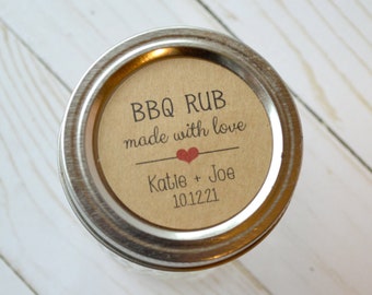 2" Round Kraft Brown Sticker Label Tags - Custom Favor Stickers - BBQ Rub, BBQ Seasoning Stickers, Rub Labels, Spice stickers, Spice Labels
