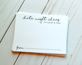 GEDRUKTE date-night-kaarten, advieskaarten voor bruiloften of vrijgezellenfeesten, date-night-ideeën - kaart 4,25 x 5,5