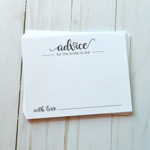 Tarjetas de Consejos, Tarjetas de Sabiduría para la Novia a Ser, Tarjetas de Consejo de Ducha Nupcial, Tarjetas de Consejos - Tarjeta IMPRESA 4.25 x 5.5