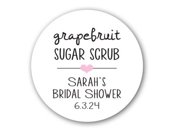Sugar Scrub, Body Scrub, Body Butter,  1.5 inch or 2 inch, Round Sticker Label Tags - Custom Cosmetic Sticker Labels, Baby or Bridal Shower