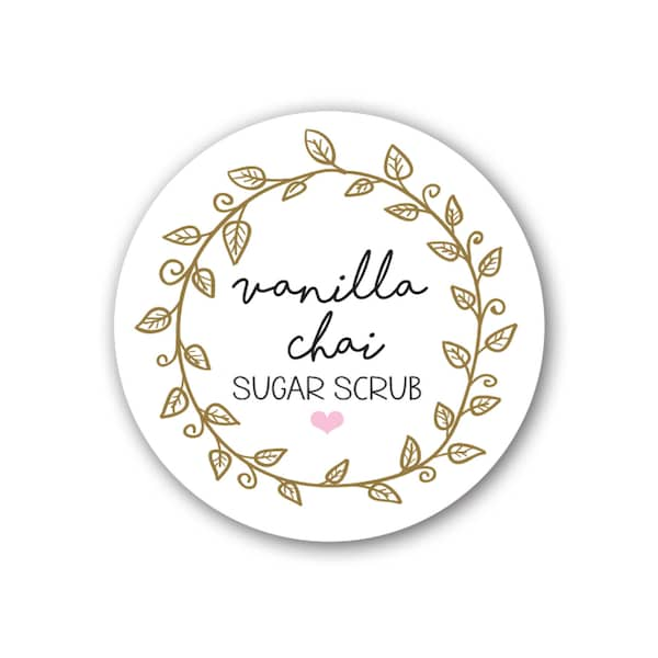 Custom Cosmetic Sticker Glossy Labels - Sugar Scrub, Lip Scrub, Lotion Labels, 1.5 inch, 2 inch size available