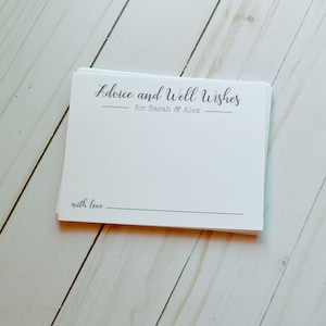 Tarjetas de ConsejoS IMPRESAS, Tarjetas de Sabiduría para Bodas o Ducha Nupcial, Tarjetas de Consejos y Deseos - 4.25 x 5.5 tarjeta