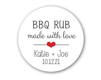 BBQ Rub, BBQ Seasoning Stickers, Rub Labels, Spice stickers, Spice Labels, 1.5 inch or 2 inch available, Wedding, Shower labels