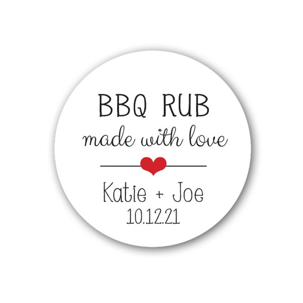 BBQ Rub, BBQ Seasoning Stickers, Rub Labels, Spice stickers, Spice Labels, 1.5 inch or 2 inch available, Wedding, Shower labels