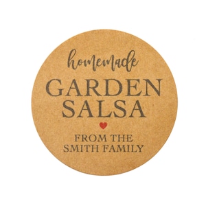 Salsa Label, Tomato Sauce, Gift Sticker, Canning Label, Mason Jar Sticker, Salsa Tag, Made with Love, 1.5 inch, 2 inch, 2.5 inch available.