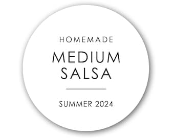 Salsa Label, Tomato Sauce, Gift Sticker, Canning Label, Mason Jar Sticker, Salsa Tag, Made with Love, 1.5 inch, 2 inch, 2.5 inch available.