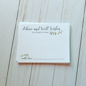 GEDRUKTE advies kaarten, woorden van wijsheid kaarten voor bruiloften of bruids douche, advies & wensen Dubb-4,25 x 5,5 kaart