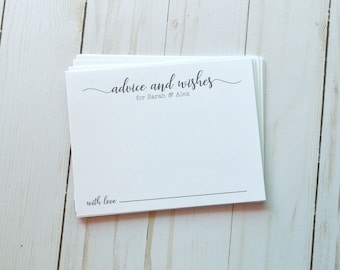 Tarjetas de ConsejoS IMPRESAS, Tarjetas de Sabiduría para Bodas o Ducha Nupcial, Tarjetas de Consejos y Deseos - 4.25 x 5.5 tarjeta