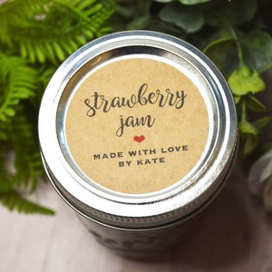 Jam Labels, Canning Stickers, Jam labels, Jelly Labels, Apple Butter, Honey Labels, Made with love, 1.5 inch, 2 inch or 2.5 inch available.