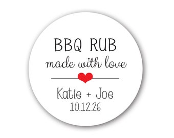 BBQ Rub, BBQ Seasoning Stickers, Rub Labels, Spice stickers, Spice Labels, 1.5 inch or 2 inch available, Wedding, Shower labels