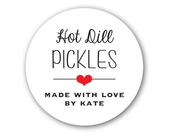 Custom Canning Labels, Stickers, Tags - Pickles, Salsa, Verde, Dill, Relish, Sweet, Bread & Butter Cucumbers