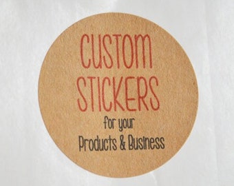 2" Kraft Brown Round Sticker Label Tags - Custom Sticker Printing