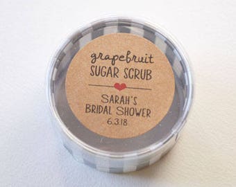 Baby Shower or Bridal Shower Sugar Scrub, Lip Scrub, Stickers Labels Kraft Brown 1.5 inch or 2 inch